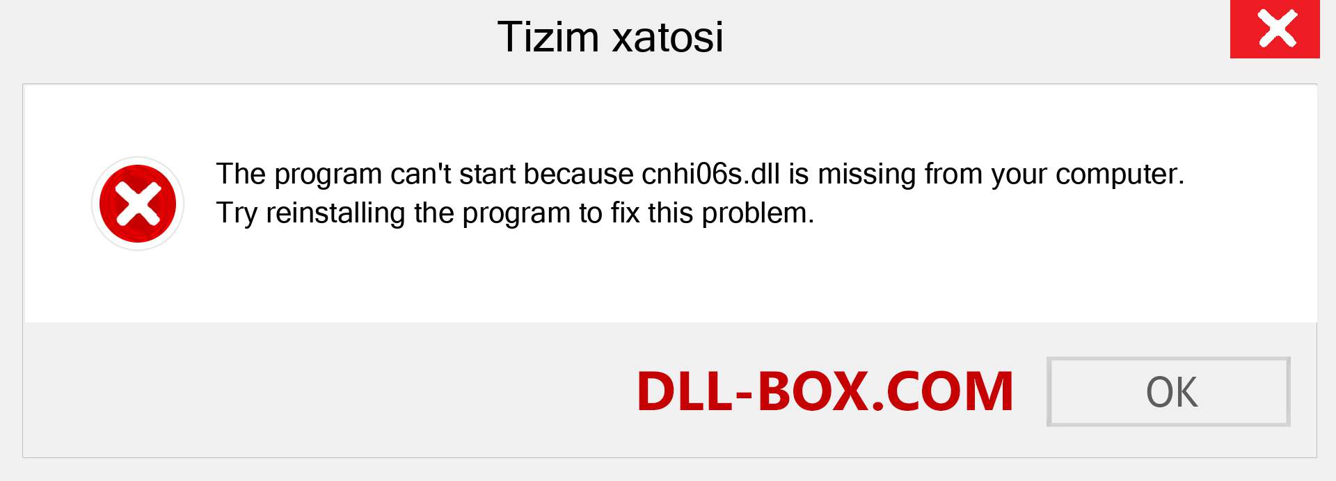 cnhi06s.dll fayli yo'qolganmi?. Windows 7, 8, 10 uchun yuklab olish - Windowsda cnhi06s dll etishmayotgan xatoni tuzating, rasmlar, rasmlar